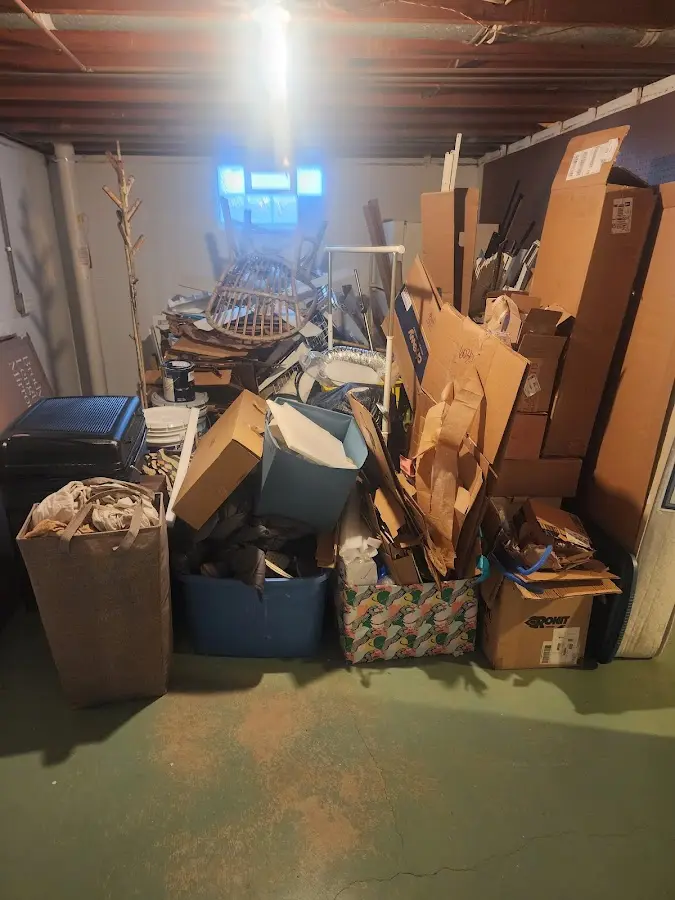 Roll-off dumpster container at job site for 4 Yard Dumpster Rental in Plainfield